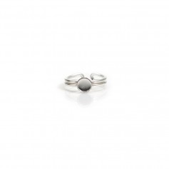 925 silver adjustable ring 6mm round base x 1pc
