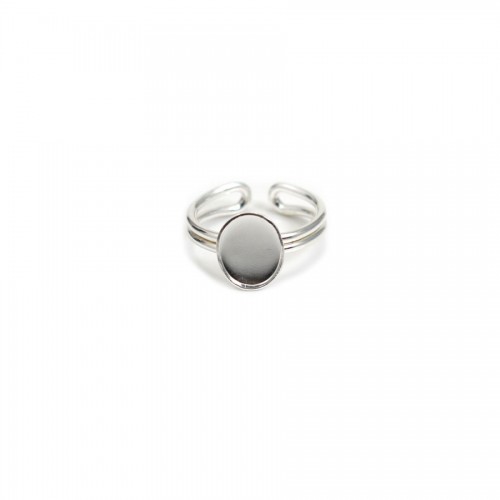 Einstellbarer Ring Ovale Halterung 8x10mm Silber 925 x 1St