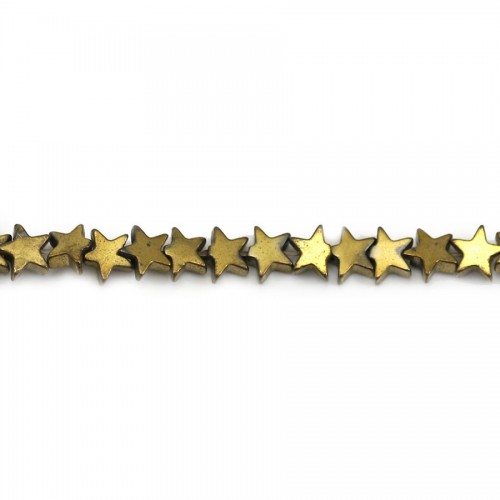 Gold Hematite, in shape of a star, 4mm x 40 cm