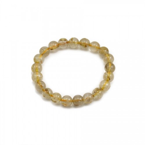 Yellow rutile quartz bracelet 9mm