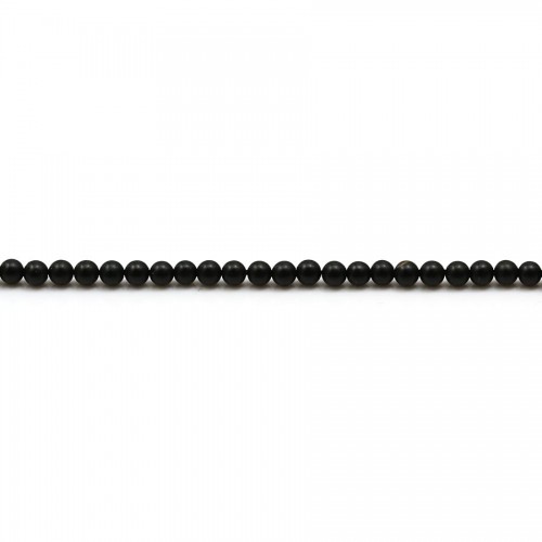 Agate noir matte ronde 2mm x 40cm