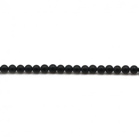 Black agate matte round 3mm x 40 cm