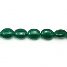 Agate de couleur verte, de forme ovale, et de taille 8x10mm x 4pcs