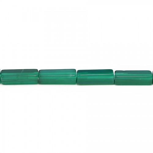 Ágata verde, forma rectangular, tamanho 4x13mm x 4pcs
