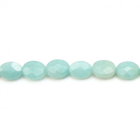 Amazonite faceted oval 6x8mm x 6pcs