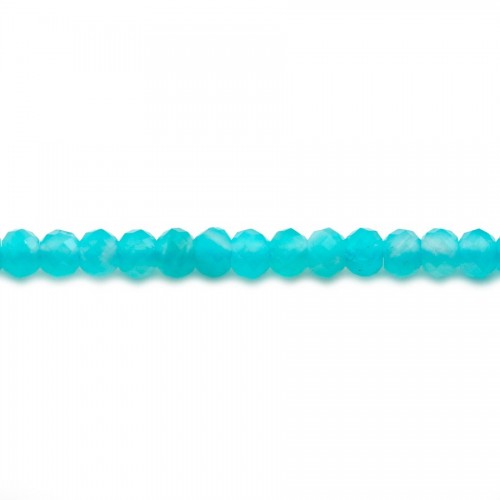 Amazonite washer faceted 2*3mm x 39cm