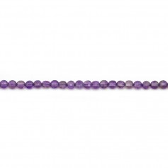 Ametista púrpura, redondo plano facetado, 2,5mm x 10pcs