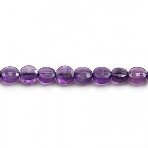 Amethyst faceted flat round 8mm X 2 pcs