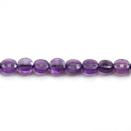 Amethyst faceted flat round 8mm x 2pcs