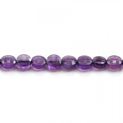 Amethyst faceted flat round 6mm x 39cm
