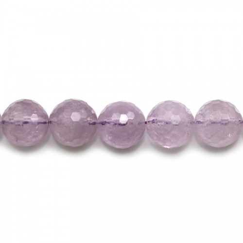 Clear Amethyst Faceted Round 14mm x 2pcs