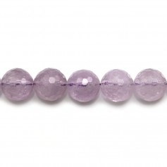 Clear Amethyst Faceted Round 14mm x 2pcs