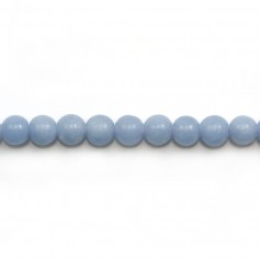 Angélite de couleur bleu pâle, ronde 6mm x 4pcs