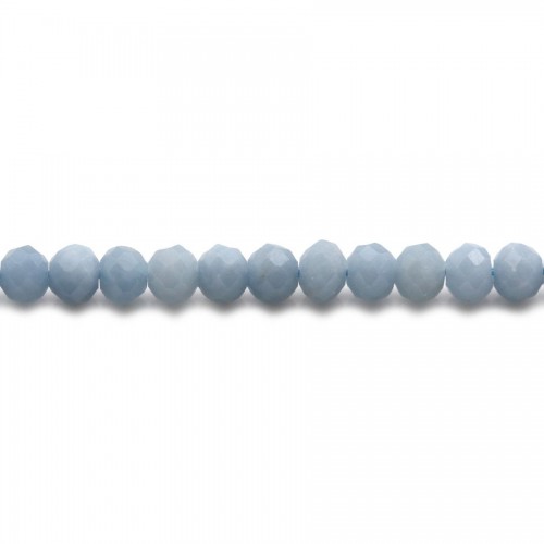 Angélite de couleur bleu pâle, rondelle facette 4* 6mm x 40cm