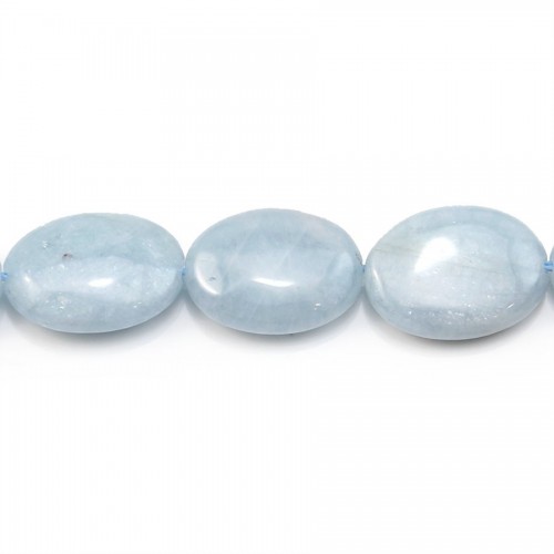 Aquamarine Oval 13*18mm X 2 perles