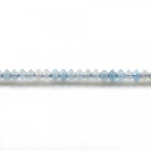 Aquamarine, faceted abacus washer 2*3mm x 20pcs