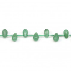 Avventurina verde, forma rotonda a goccia, dimensioni 6x9 mm x 4 pz