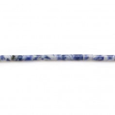 Diaspro a macchie blu, forma di tubo 2x4mm x 40cm