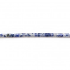 Jaspe de tache bleu, en forme de tube 2x4mm x 40cm