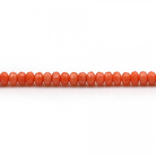 Sea Bamboo Colored Orange Rondelle faceted 3x5mm x 40cm 