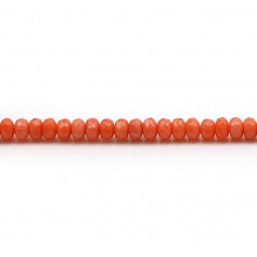 Bambú de mar, teñido de naranja, redondo facetado, 3x5mm x 40cm
