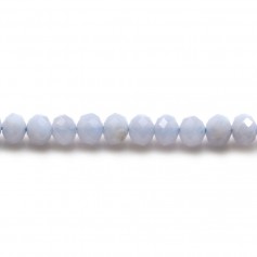 Blue Chalcedony in faceted roundel 4x5mm x 8pcs