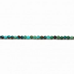 Chrysocolle, round faceted shape, a size of 2mm x 40cm