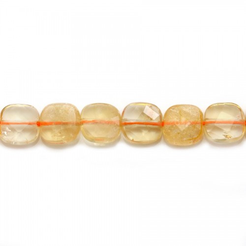 Orange sun stone, in a faceted squared shaped 8mm x 39cm