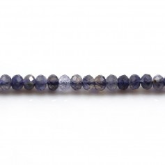 Cordiérite (Iolite) in the shape of a faceted roundel 3x4.5mm x 10pcs