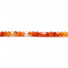 Cornaline orange, in the shape of a faceted roundel, in size of 2 * 3mm x 39cm