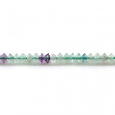 Fluorite, faceted abacus roundel 2x3mm x 20pcs