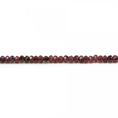 Garnet, in the shape of a faceted washer, size 1.6 * 2.6mm x 40cm