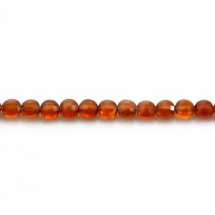 Hessonite, in flat round faceted shape, 4mm x 8pcs