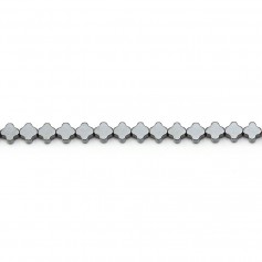 Hämatit metallic-grau, kleeblattförmig, 4mm x 40cm