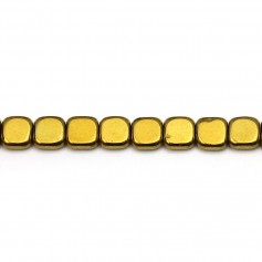 Forma quadrada de Hematita dourada, 6mm x 40cm