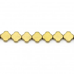 Ouro hematita, forma de trevo, 8mm x 40cm