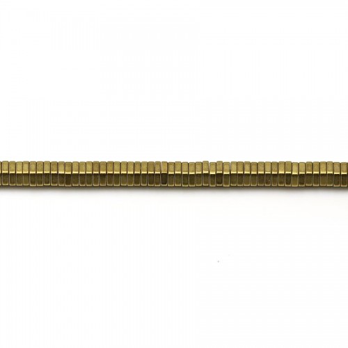 Hämatit, vergoldet, in Form einer Schraubenmutter der Größe 4x1mm x 40cm