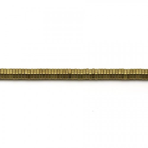 Hématite doré, en forme d'écrou de taille 4*1mm x 40cm