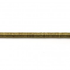 Hämatit, vergoldet, in Form einer Schraubenmutter der Größe 4x1mm x 40cm