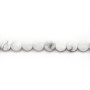 White howlite, in the shape of round and flat pearls, 6mm x 40cm