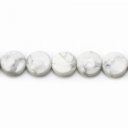 Howlite, in round faceted and flat shape, 10mm x 6pcs