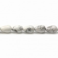 Howlite, in a smooth round drop shape, 8 * 12mm x 4pcs