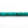 Howlite teinté de couleur bleu vert, en forme de rondelle, 3 * 4mm x 40cm