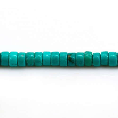 Howlite teinted blue green, in shaped of a washer, 3 * 4mm x 40cm