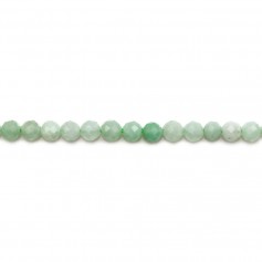 Natural jade, in the shape of a faceted round, 3mm x 20pcs