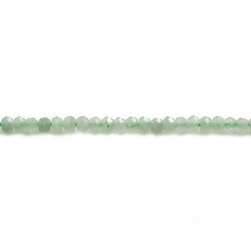 Natural jade, in the shape of a faceted washer, 2*3mm x 39cm