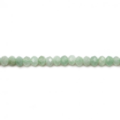 Jade nature rondelle facette 2x3mm x 40cm