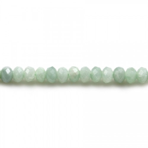 Natural jade, in the shape of a faceted roundel, 2.5x4mm x 10pcs
