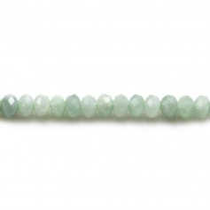 Natural jade, in the shape of a faceted roundel, 2.5x4mm x 10pcs