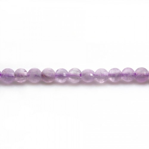 Jade púrpura redondo facetas planas 4mm x 10pcs